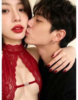                                                          【Preorder】40kg-55kg Halter-Neck Lace Body-Suit