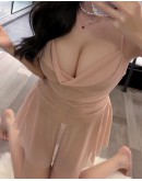                                                          【Preorder】40kg-60kg Thin Chiffon Pajamas Dress+ T+Back