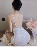                                                          【Preorder】40kg-55kg Lace Thin Fitted Night Dress+T-Back