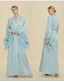                                                          【Preorder】40kg-80kg Long-Line Feather Flared Sleeved Rode Kimono