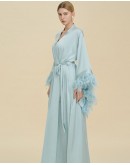                                                          【Preorder】40kg-80kg Long-Line Feather Flared Sleeved Rode Kimono