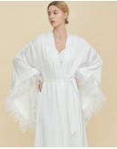                                                          【Preorder】40kg-80kg Long-Line Feather Flared Sleeved Rode Kimono