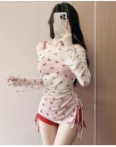                                                          【Preorder】35kg-75kg Ribbon Bikini Pads Swim Set With Tops