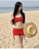                                                          【Preorder】35kg-75kg Ribbon Bikini Pads Swim Set With Tops