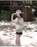                                                          【Preorder】35kg-75kg Ribbon Bikini Pads Swim Set With Tops