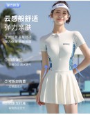                                                          【Preorder】35kg-70kg Zipper Swim-Dress With Pads & SafePants