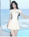                                                         【Preorder】35kg-70kg Zipper Swim-Dress With Pads & SafePants