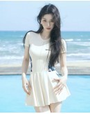                                                          【Preorder】35kg-70kg Zipper Swim-Dress With Pads & SafePants
