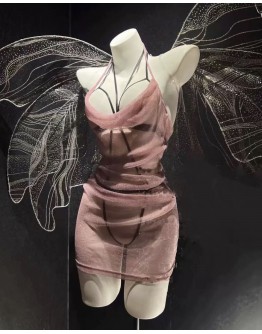                                                          【Preorder】40kg-70kg Cut-Out Galaxy Sexy Lingeries Dress+Body-Suit