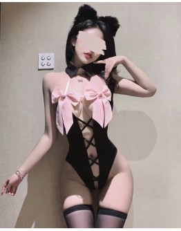                                                          【Preorder】40kg-55kg Kitty Cos Ribbon Body-Suit