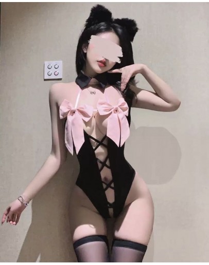                                                          【Preorder】40kg-55kg Kitty Cos Ribbon Body-Suit