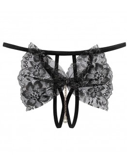                                                          【Preorder】40kg-60kg Chain Faux Pearl Lace T-Back