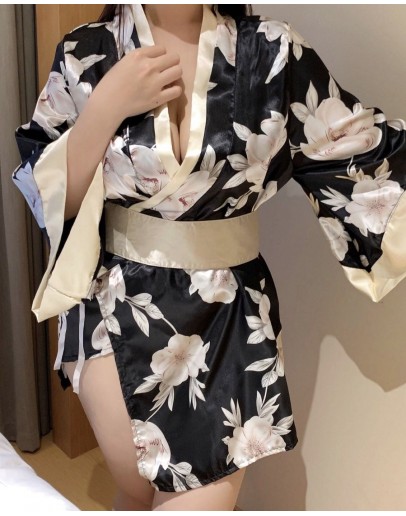                                                          【Preorder】40kg-75kg Loose Kimono Belt Night Dress+T-Back