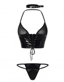                                                          【Preorder】40kg-55kg Faux Leather Rabbit Cos Bikini Set