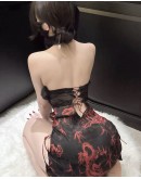                                                          【Preorder】40kg-60kg Velvet Lace-Up Sexy Lingerie Dress
