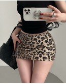                                                          【Preorder】40kg-55kg Leopard Sequins Sexy Lingerie Set