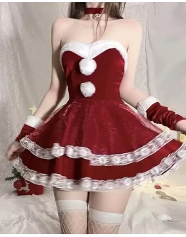                                                          【Preorder】40kg-55kg Korea Velvet Cos Rabbit Christmas Dress
