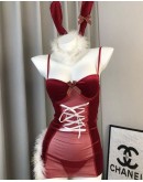                                                          【Preorder】40kg-55kg Cos Rabbit Korea Velvet Christmas Dress