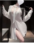                                                          【Preorder】40kg-60kg Thin Chiffon Lace Shirt + T-Back