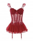                                                          【Preorder】40kg-55kg Underwire Pads Lace Dress+ T-Back