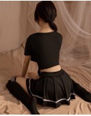                    【READY STOCK】Slimfit Tops+ Skirt+ T-Back Sexy Lingeries (Not Include Stockings)