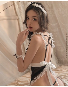                 【READY STOCK】Lace Thin Apron Dress Sexy Lingeries Set