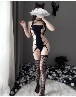                                                          【Ready Stock】Cut-Out Bigger Elastic Stockings Suit Sexy Lingeries