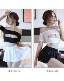                                                          【Ready Stock】Off-The-Shoulder Sexy Lingeries Set