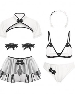                                                          【Ready Stock】Shorts-Sleeved Bra Sexy Lingeries Set