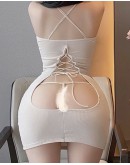                                                          【Ready Stock】Backless Lace-Up Fitted Sexy Lingeries