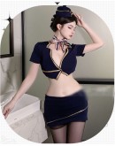                            【READY STOCK】Airline Cosplay Sexy Lingeries Set