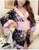                                                          【Ready Stock】Pinky Flora Kimono Pajamas