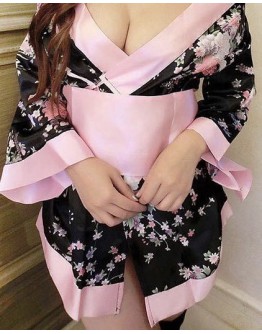                                                          【Ready Stock】Pinky Flora Kimono Pajamas