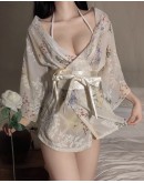                                                          【Preorder】Flora Bikini Thin Kimono Patterned Pajamas