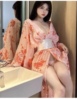                                                          【Preorder】Long-Line Kimono Pajamas Set