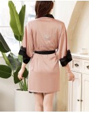                                                          【Preorder】Backless Lace Dress +Kimono Pajamas Set