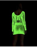                                                          【Preorder】Long-Sleeved Cut-Out Fluorescent Dress Stockings