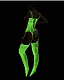                                                          【Preorder】Back-Lace-Up Fluorescent Body-Suit Stockings