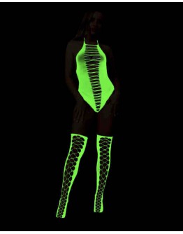                                                          【Preorder】Sleeveless Body-Suit +Fluorescent Stockings