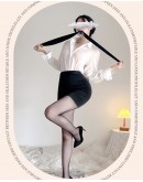                                                          【Preorder】40kg-80kg Plus Size Shirt+ Fitted Skirt + Stockings