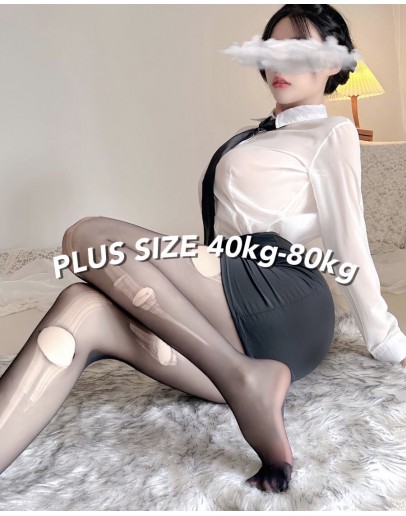                                                          【Preorder】40kg-80kg Plus Size Shirt+ Fitted Skirt + Stockings