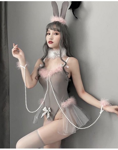                                                          【Preorder】Rabbit Cosplay Sexy Lingeries Backless Stockings Set