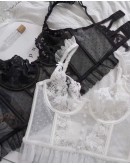                                                          【Preorder】French Spot Lace Sexy Lingeries Tops+ T-Back