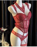                                                          【Preorder】Halter-Neck High-Stockings Sexy Lingeries Set