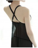                                                                【READY STOCK】Camisole Thin Grenadine Pajamas Dress+ T-Back