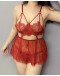                                                                【READY STOCK】60kg-100kg Plus Cut-Put Thin Lace Sexy Pajamas Dress