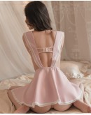                                                                【READY STOCK】Pinky Cut-Out Sexy Dress + T-Back Set