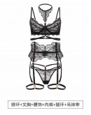                                                          【Preorder】Halter-Neck Lace Tie-Belt Style Body-Suit Set