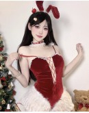                                                          【Preorder】Lace Up Flora Lace Christmas Rabbit Set