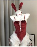                                                          【Preorder】Lace Up Flora Lace Christmas Rabbit Set